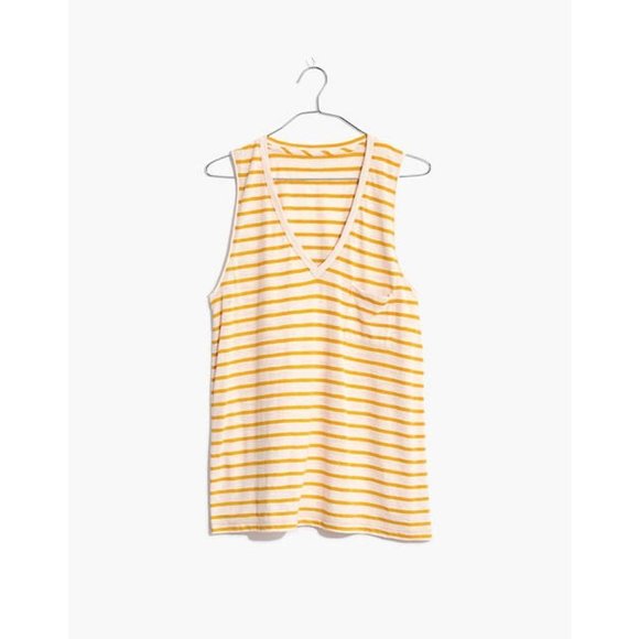 NWT Madewell Whisper Cotton V-Neck Pocket Tank M - Picture 5 of 8